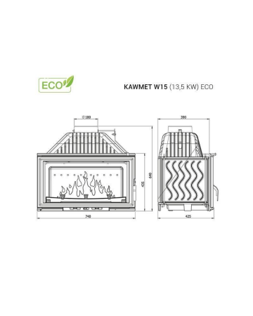 Kawmet W15 - 13,5kW Focar șemineu fontă [11]