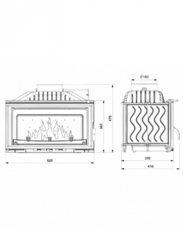 Kawmet W15 - 9,4kW Focar șemineu fontă [7]