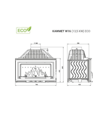 Kawmet W16 Focar șemineu fontă 13,5 kW [10]