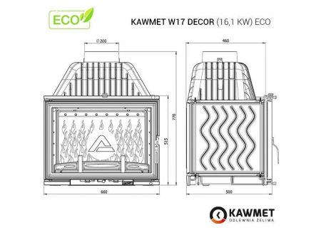 Kawmet W17 Decor - 16,1 kW Focar șemineu fontă [10]
