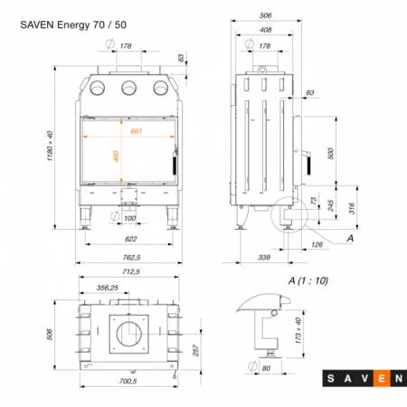 SAVEN Energy - Focar sticlă standard 70x50 [10]