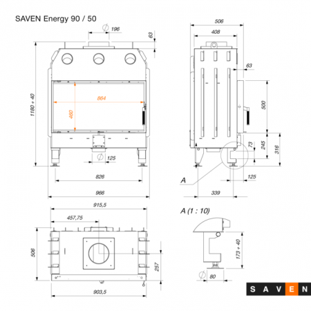 SAVEN Energy - Focar sticlă standard 90x50 [12]