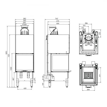 Semineu 10 kW Hitze TRINITY 54x54x53.G [3]