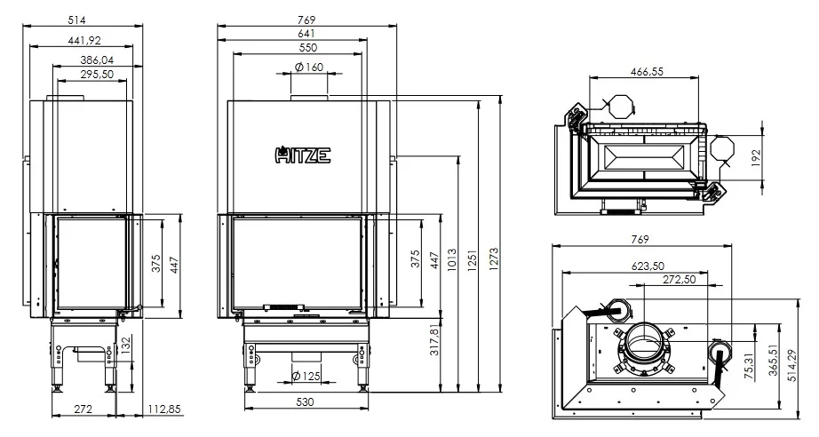 Șemineu 11,2 kW Hitze HST54X39.LG [4]