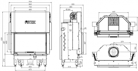 Șemineu Albero 14kW Usa ghilotină AL14G.H-D [3]