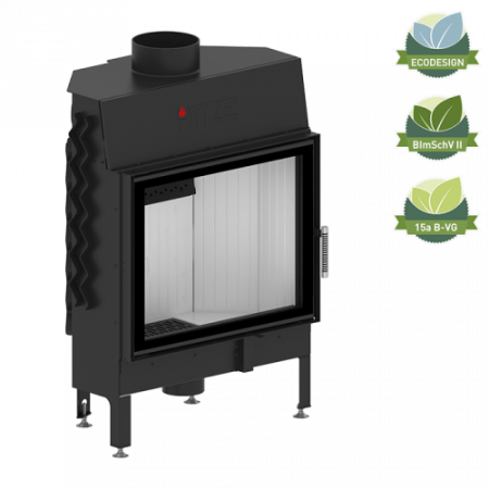 Șeminee oțel și șamotă - Șemineu Albero 16kW Ușă standard cu sticla decorativă AL16S.H-D