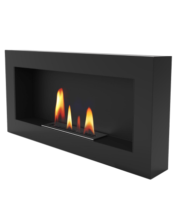 Șeminee cu bioetanol - Șemineu bioetanol UNIFLAM 90x40cm BOX Negru Mat