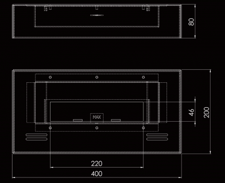 Șemineu cu bioetanol Simple Box 400 [5]
