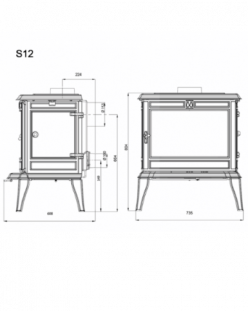 Sobă Fontă KAWMET Premium ATHENA S12 ECO - 12,3 kW [8]