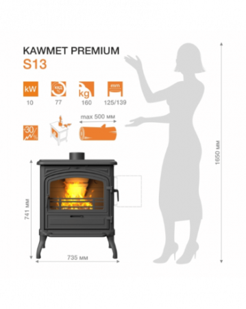 Sobă Fontă KAWMET Premium EOS S13 ECO - 10 kW [7]