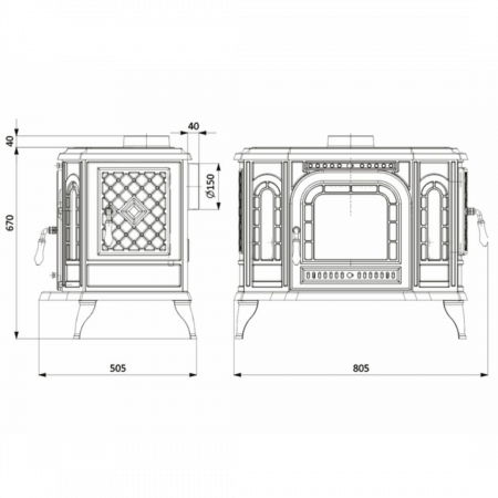 Sobă Kawmet P7 Sticlă laterală dreapta - 10,5 kW [3]