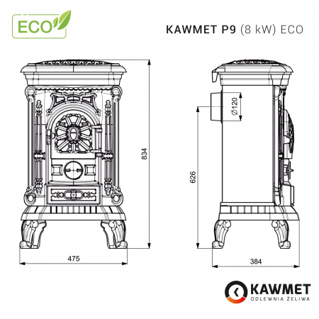 Sobă Kawmet P9 - 8kW EKO [4]