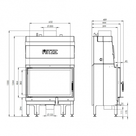 Termoșemineu ALBERO Aquasystem ALAQS68x43.S-D 16 kW [5]