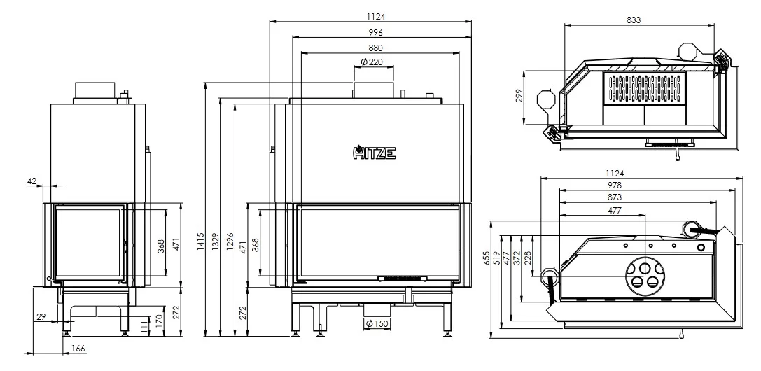 Termoșemineu ALBERO Aquasystem ALAQS90x41.RG-D 21 kW [4]