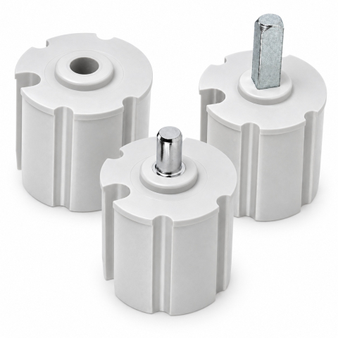 Sisteme rulou - Capac (calotă) pentru tub rulou Ø70 mm, ABS (Tip ax: Ax rotund Ø12×20 mm)
