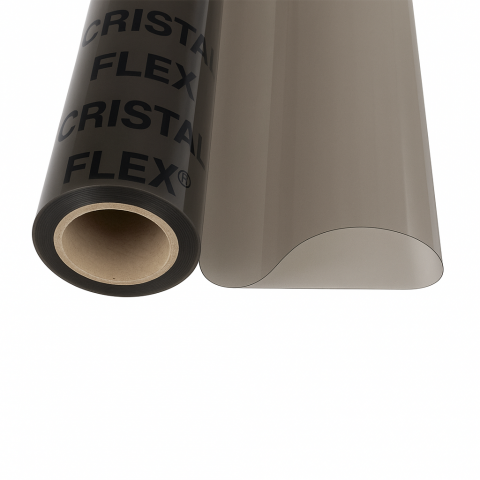 Teraszlezáró fólia Cristal Flex® 500 - CRISTAL FLEX® 0,5 mm, Füstszínű Teraszfólia, 1,37 m x 50 m-es tekercs