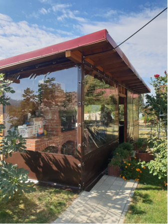 Cristal Flex® átlátszó PVC teraszfólia, teraszok, erkélyek és pavilonok lezárásához és védelméhez – vastagság: 0,8 mm – 2,40 m x 15 m [8]