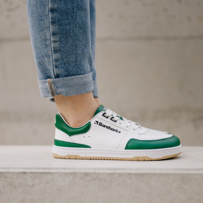 Sneakers barefoot BAREBARICS WAVE - Alb & verde [2]