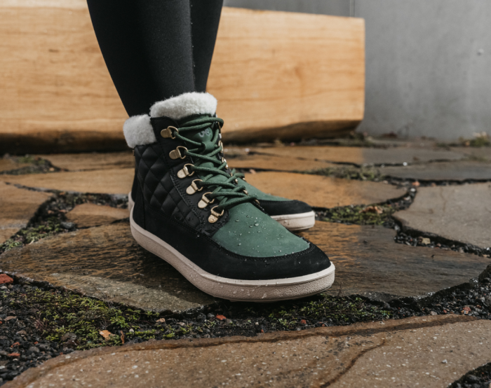 BE LENKA Ghete barefoot iarnă OLIVIA - Negru & verde închis [11]
