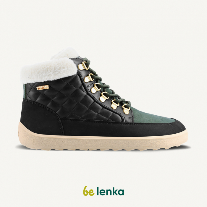 BE LENKA Ghete barefoot iarnă OLIVIA - Negru & verde închis [9]