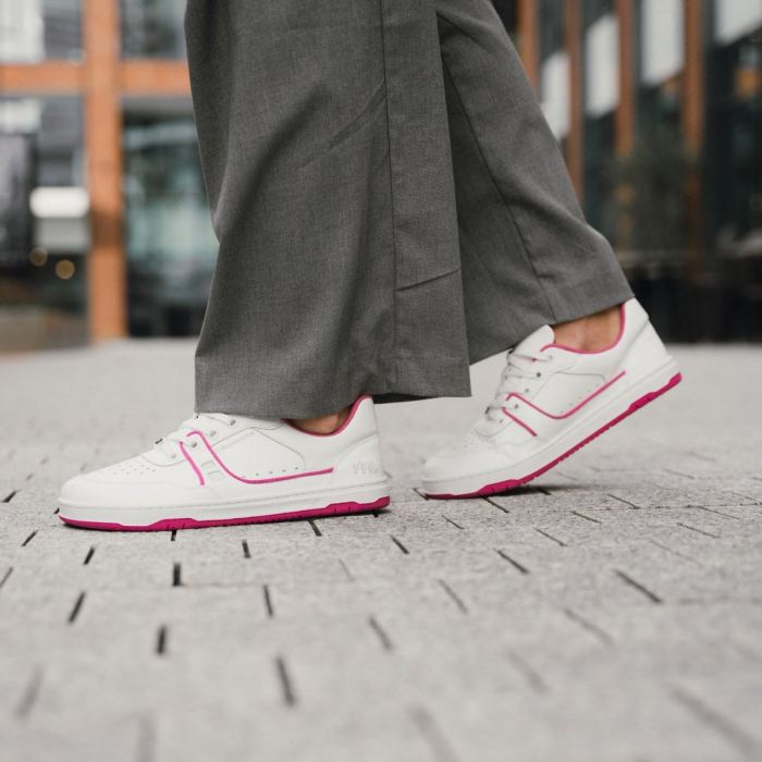 Sneakers barefoot BAREBARICS ARISE - Alb & roz [2]