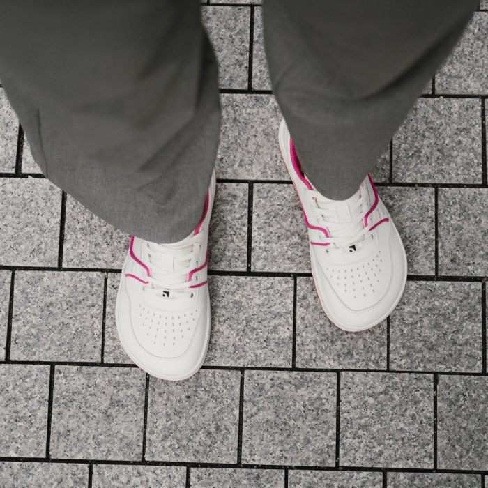 Sneakers barefoot BAREBARICS ARISE - Alb & roz [6]