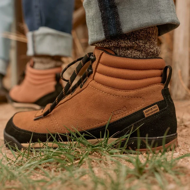 Ghete barefoot drumeție bărbați XERO SHOES Ridgeway Piele – Maro irlandez [4]