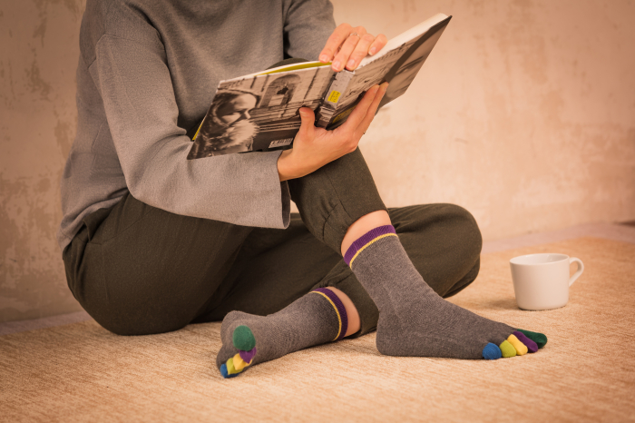 Șosete cu degete KNITIDO Rainbows mid-calf - Sweet & Sour [3]