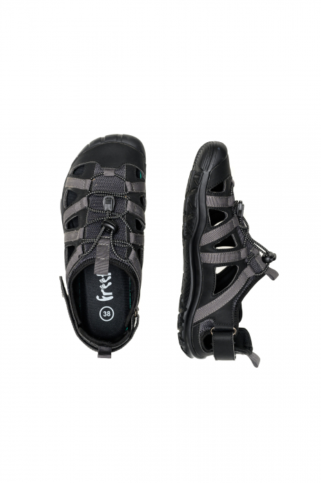 Sandale sport barefoot FREET ZENNOR – Negru & gri [3]