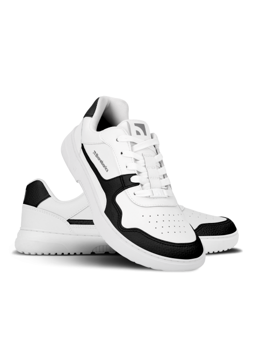 Sneakers barefoot BAREBARICS Zing Piele - Alb & Negru [5]