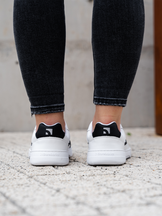 Sneakers barefoot BAREBARICS Zing Piele - Alb & Negru [6]
