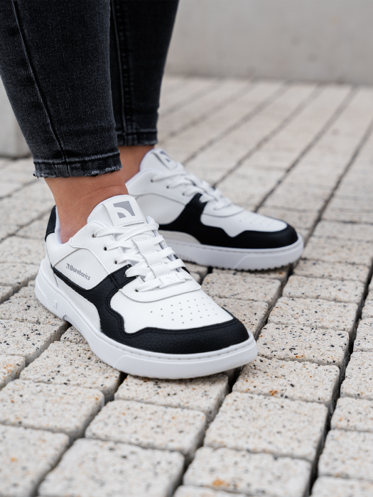 Sneakers barefoot BAREBARICS Zing Piele - Alb & Negru [2]
