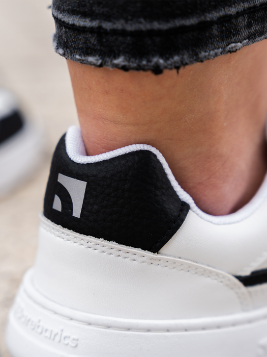 Sneakers barefoot BAREBARICS Zing Piele - Alb & Negru [8]
