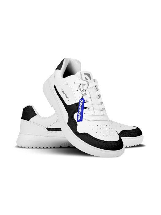 Sneakers barefoot BAREBARICS Zing Piele - Alb & Negru [9]