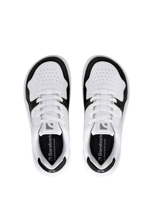 Sneakers barefoot BAREBARICS Zing Piele - Alb & Negru [3]