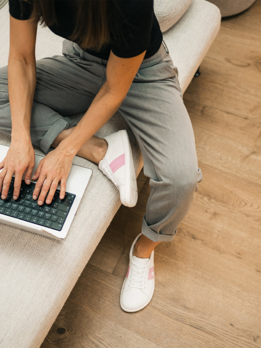 Sneakers barefoot BE LENKA Elite - Alb & Roz [10]