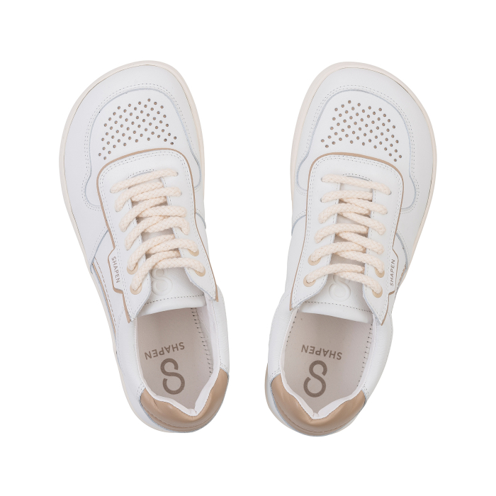 Sneakers barefoot SHAPEN Flowin - Alb & Bej [6]