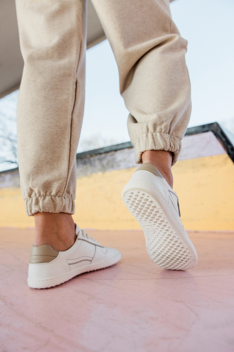 Sneakers barefoot SHAPEN Flowin - Alb & Bej [11]