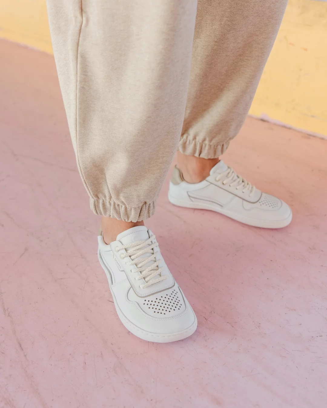 Sneakers barefoot SHAPEN Flowin - Alb & Bej [12]