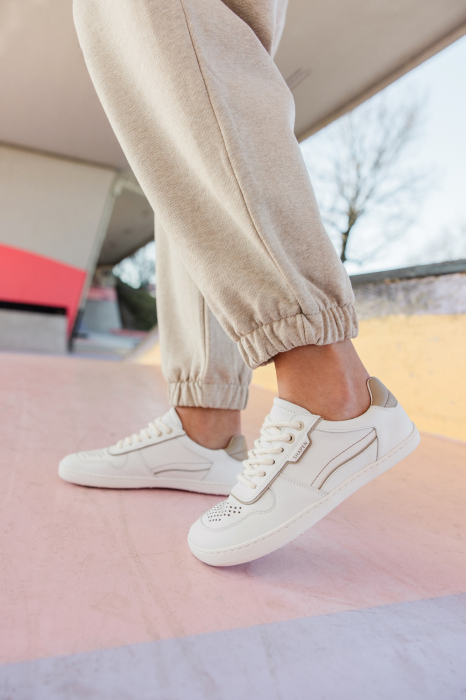 Sneakers barefoot SHAPEN Flowin - Alb & Bej [10]