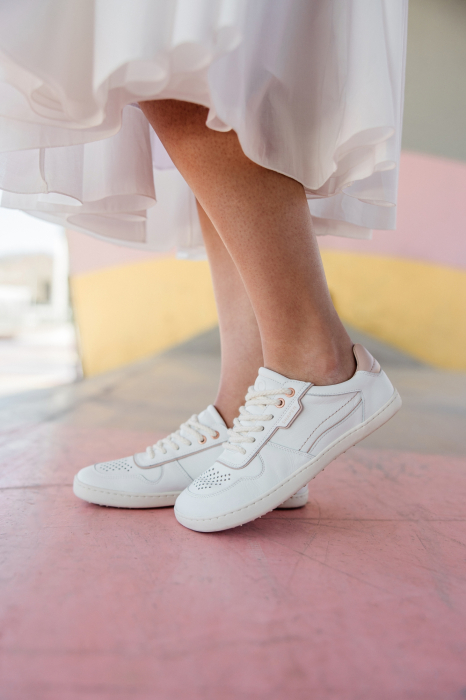 Sneakers barefoot SHAPEN Flowin - Alb & Roz [6]