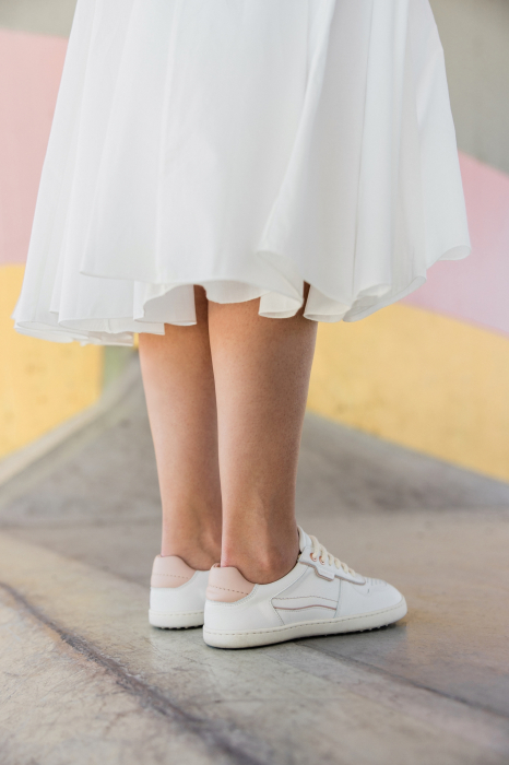 Sneakers barefoot SHAPEN Flowin - Alb & Roz [7]