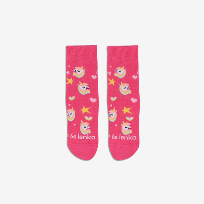 Șosete barefoot copii BE LENKA Crew Unicorni - Roz [2]