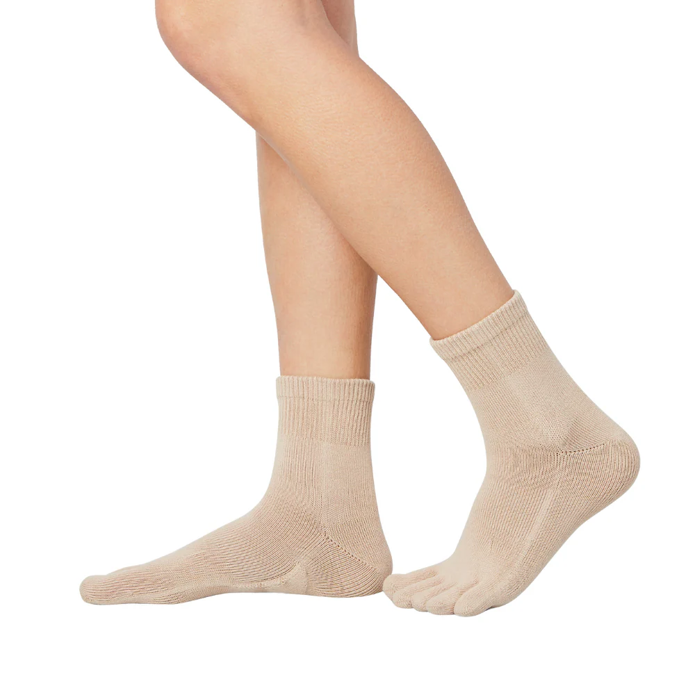 Șosete cu degete KNITIDO Dr. Foot Platfus - Bej [3]