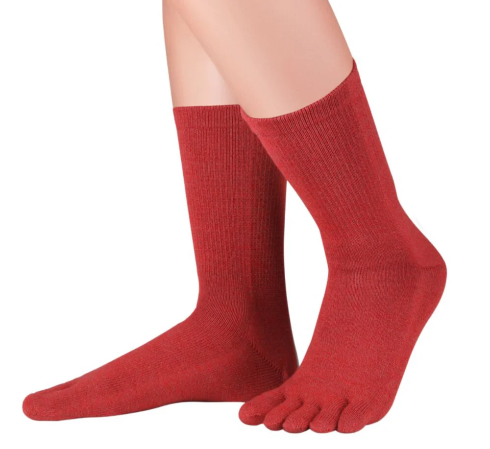 Șosete cu degete KNITIDO Essentials Bumbac & Lana Merinos - Roșu argilǎ [2]