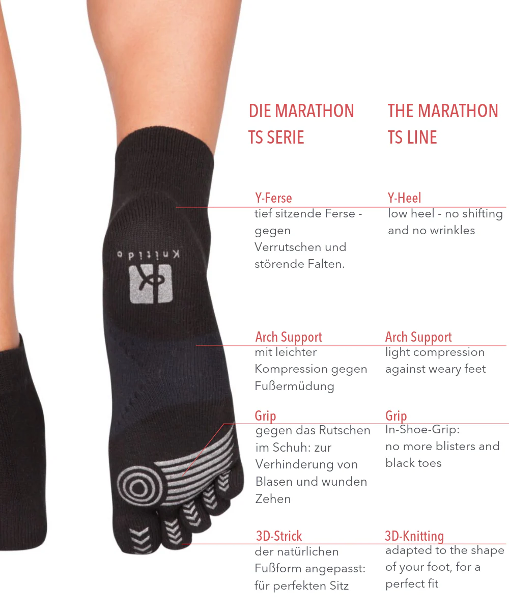 Șosete cu degete KNITIDO Marathon TS - Negru [4]