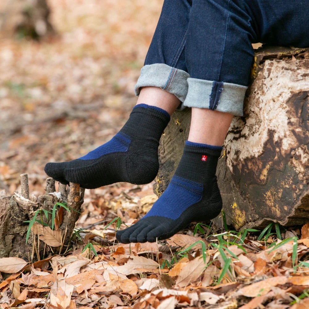 Șosete cu degete KNITIDO Outdoor Medii - Gri / Bleumarin [2]