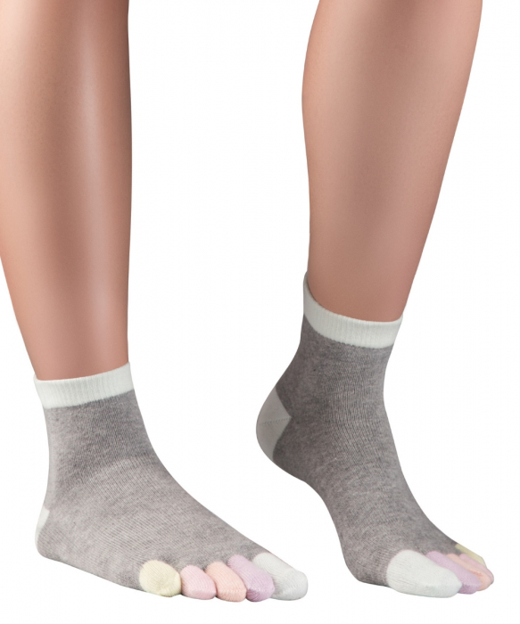 Șosete cu degete KNITIDO Rainbows Scurte - Marshmallow Clouds [5]