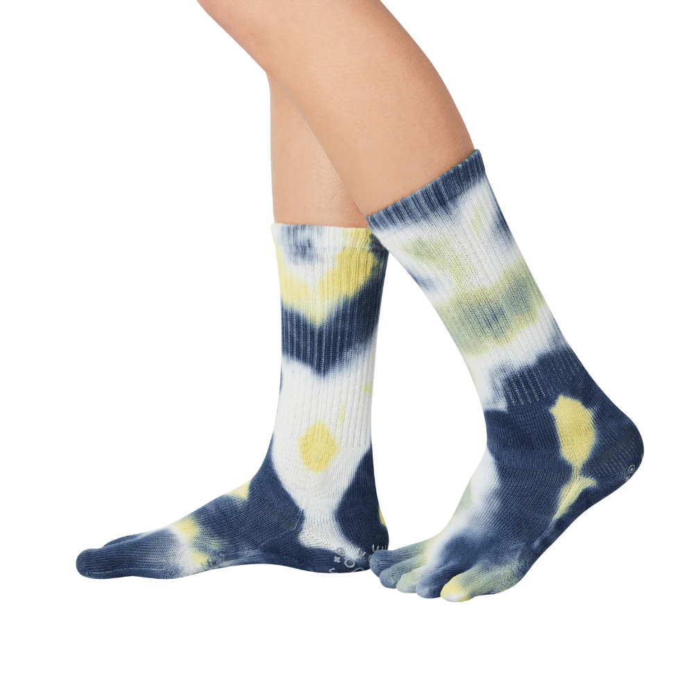 Șosete cu degete KNITIDO Trailer Garden Batik - Albastru / Galben [3]