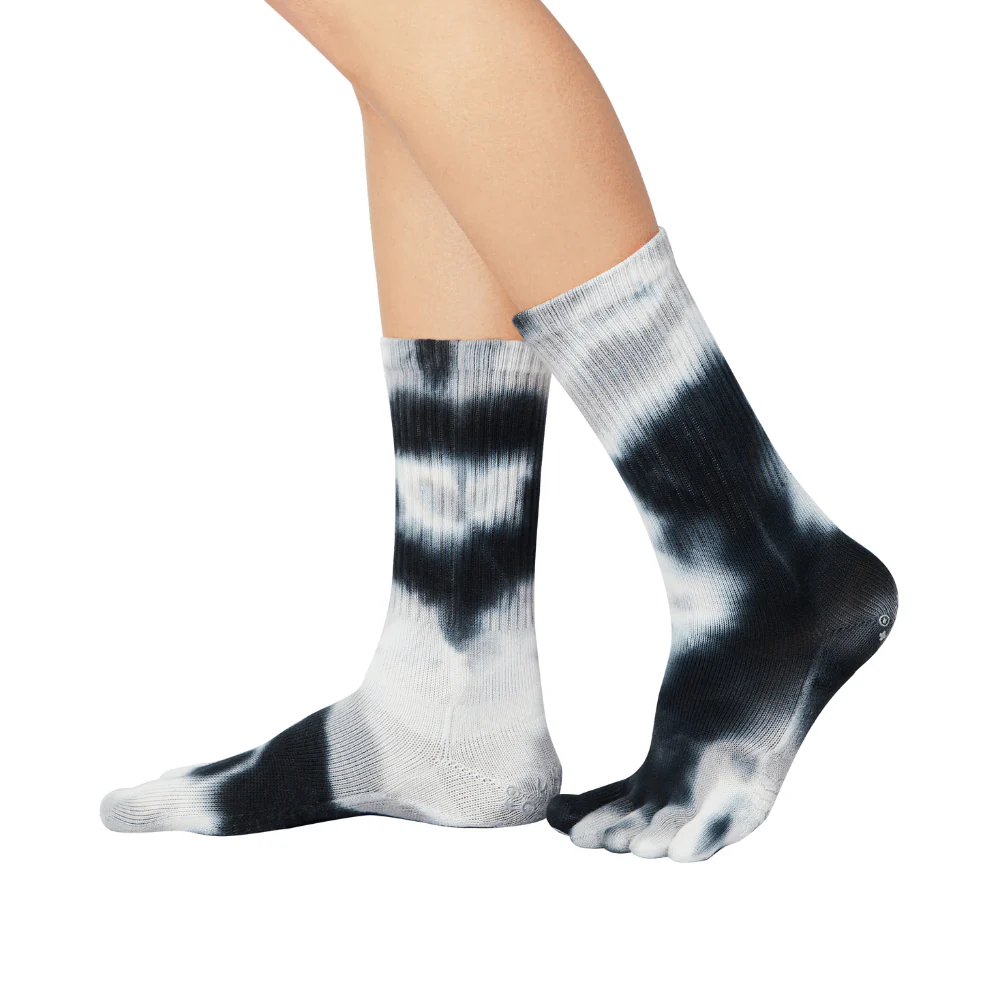 Șosete cu degete KNITIDO Trailer Garden Batik - Negru / Alb [2]